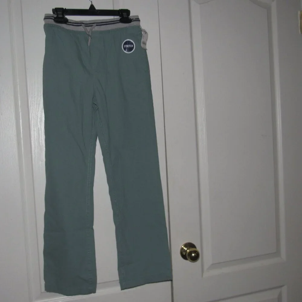 NWT OSHKOSH B’GOSH Boy’s Green Stretch Pull-On Pants Size 12